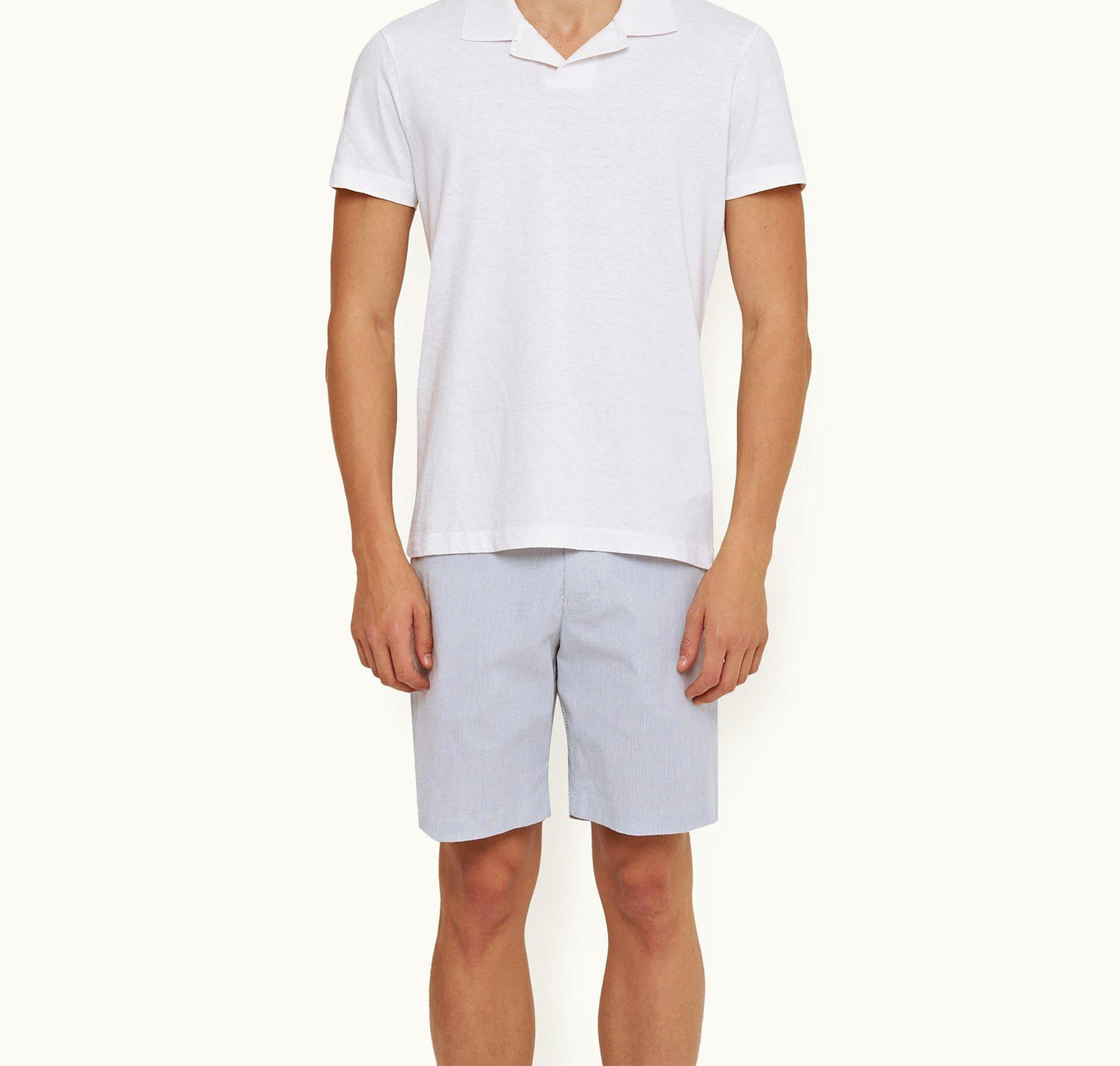 Felix Cotton Resort Collar Textured Cotton Polo Shirt | White