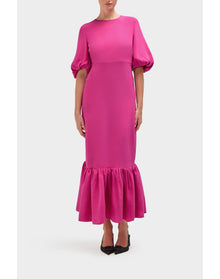 Fleur Dress Silk | Fuschia