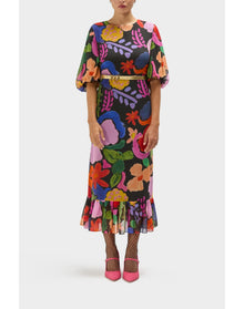 Fleur Dress Silk | Spring Bouquet