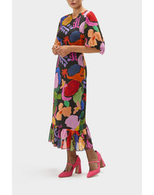 Fleur Dress Silk | Spring Bouquet