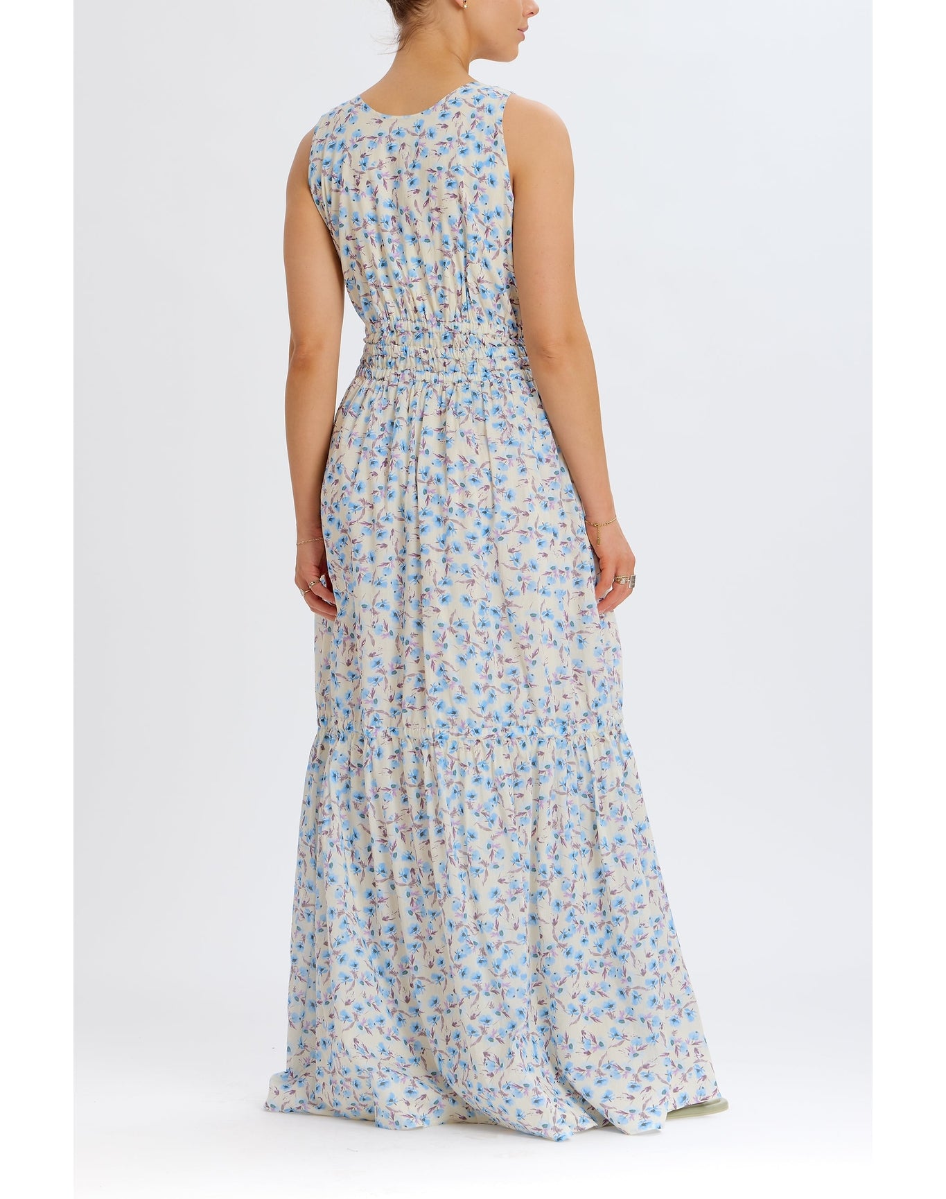 Floral Tiered Maxi Dress | Cream Multi