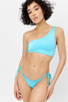 Barb Shine One Shoulder Bikini Top Aquamarine