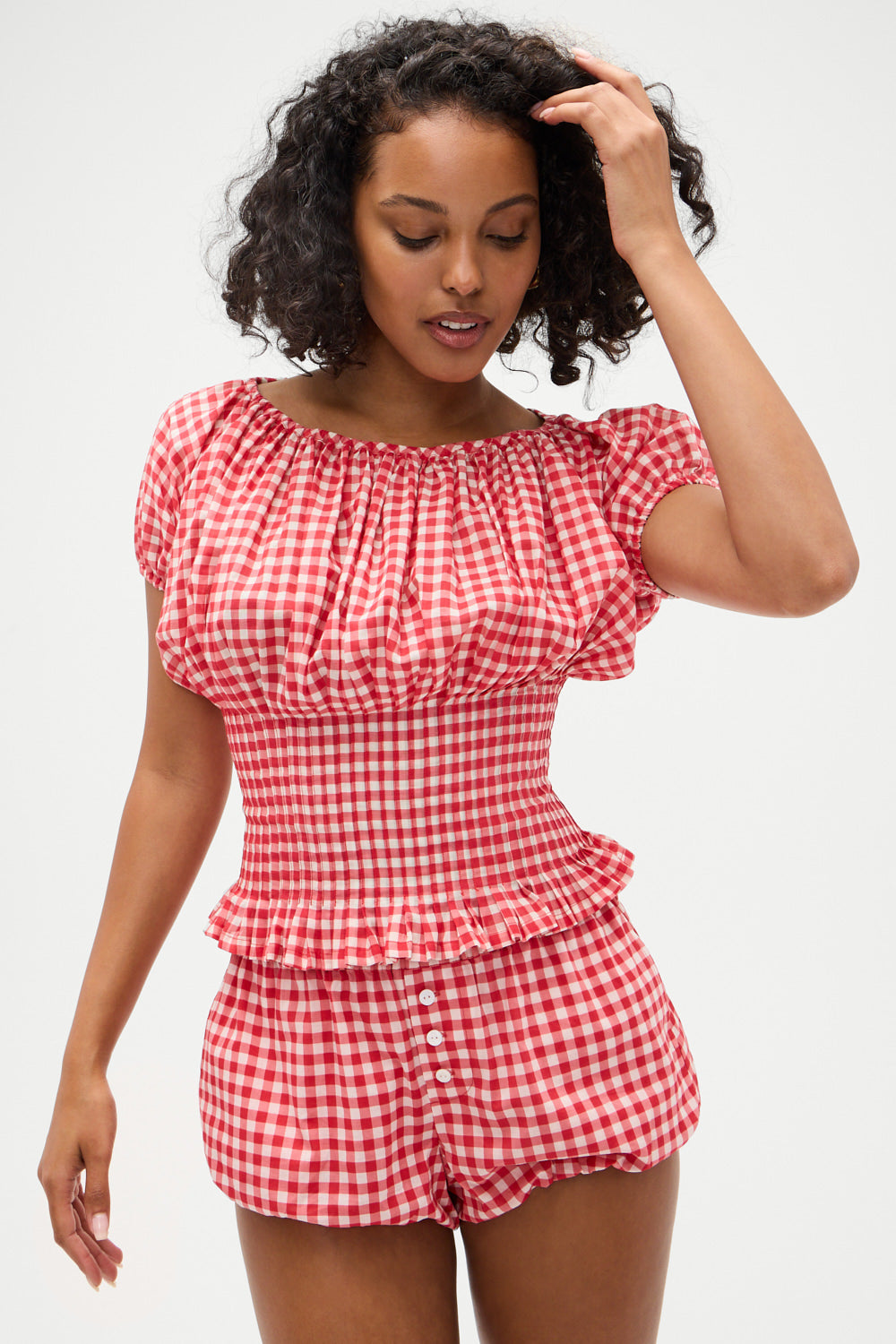 Cider Gingham Blouse - Cherry Gingham