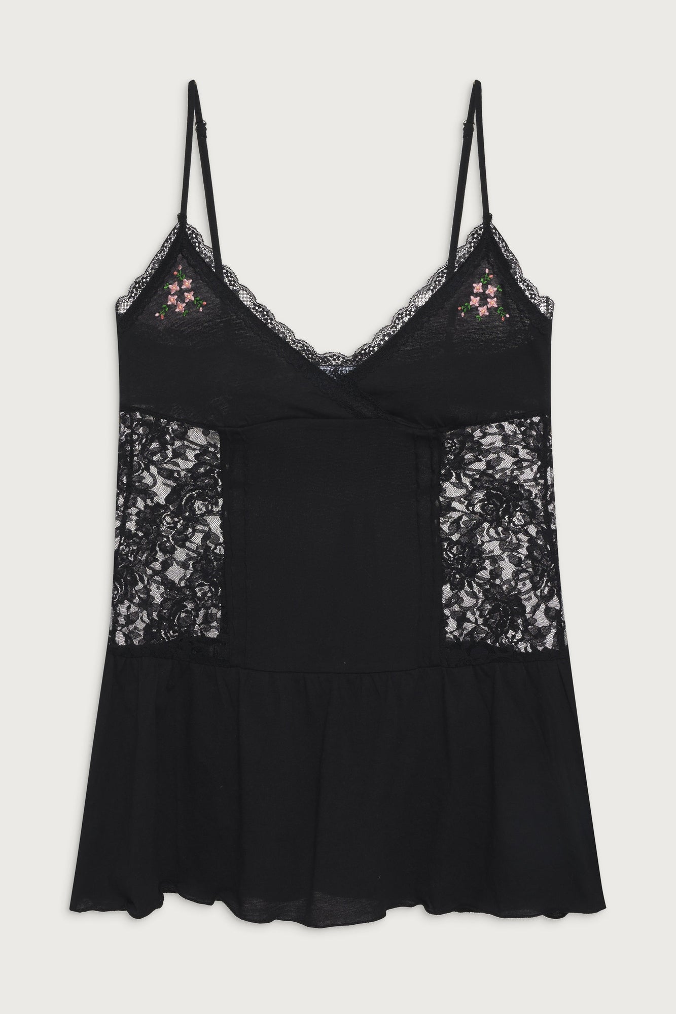 Donna Embroidered Mini Dress - Black