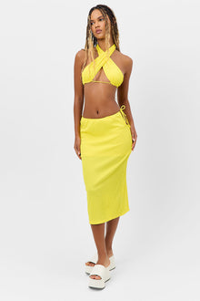 Jenny Plisse Midi Skirt Pina Colada