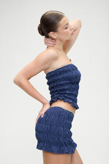 JolieCrepeStraplessShirt-DottyPrint