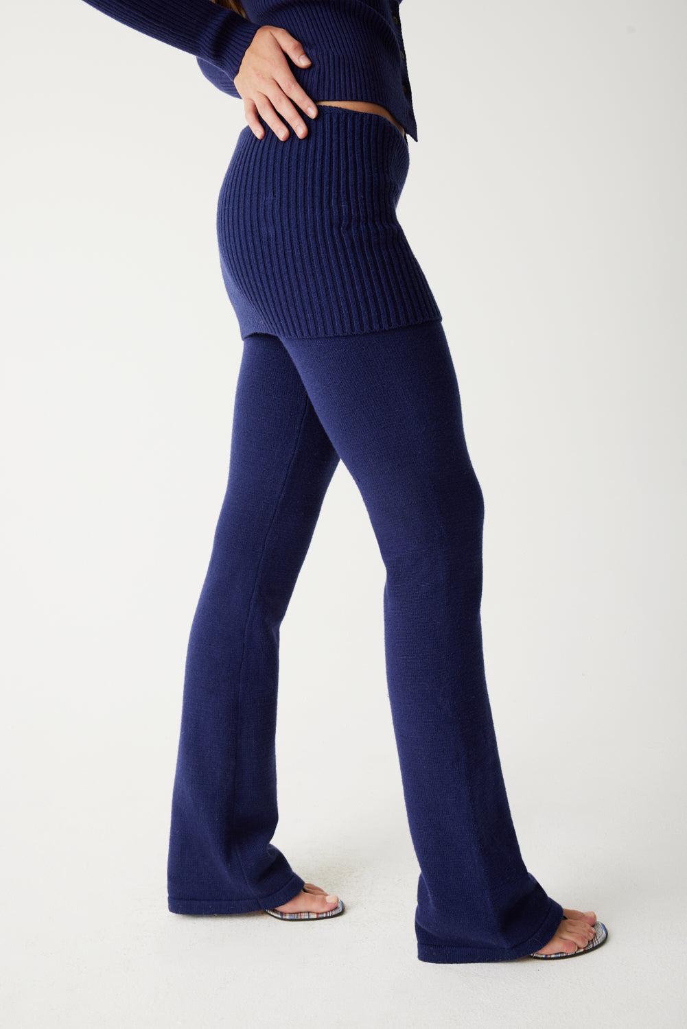 Mason Cloud Knit Flare Pant | Luna Blue