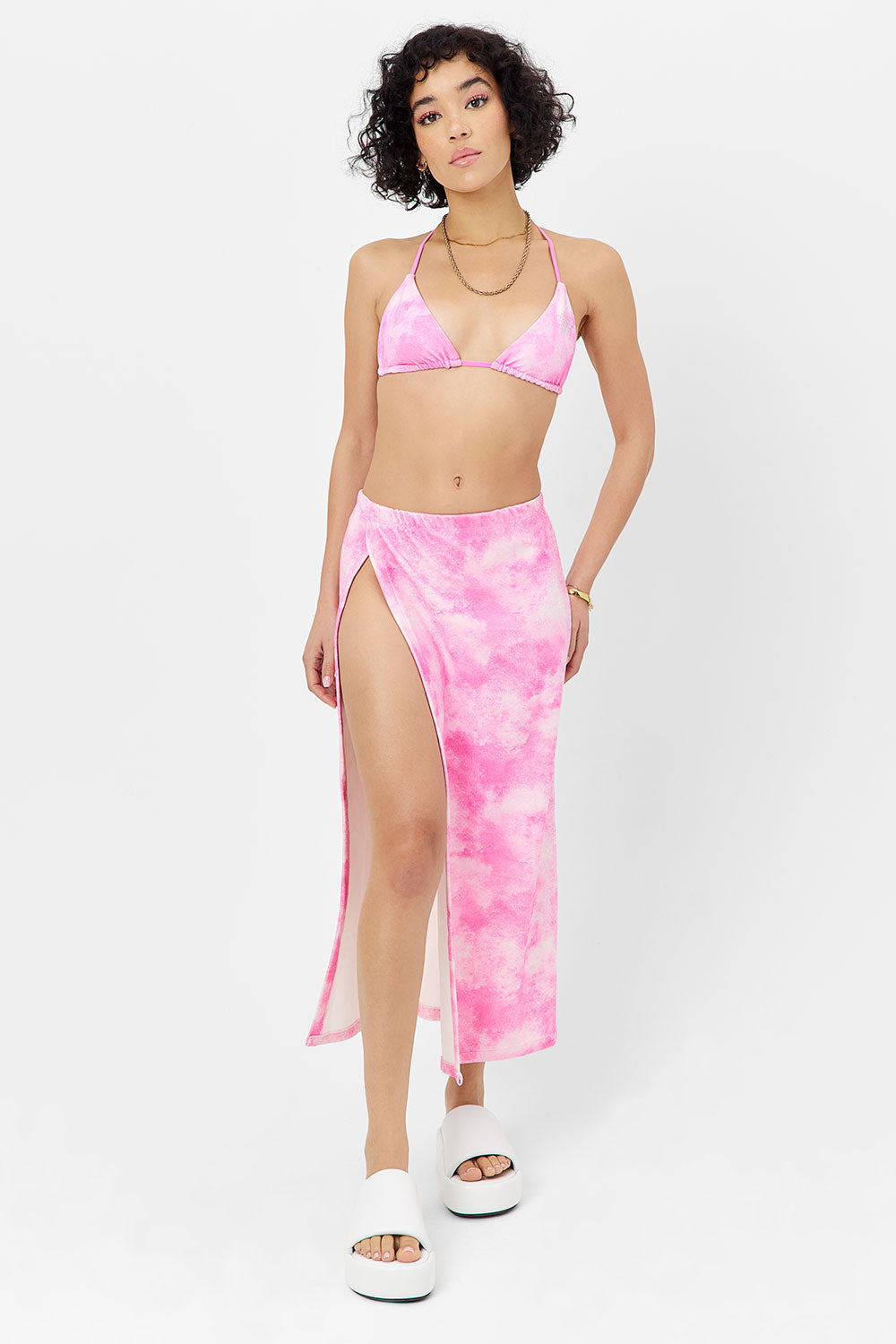 Stacey Terry Maxi Skirt Distorted Pink Dye