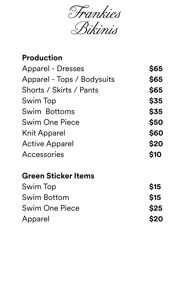 Price table