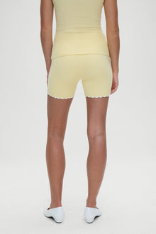 Ariel ribbed knit shorts yellow vanilla sugar