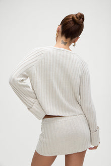 Ashton Knit Mini Skort in Cream