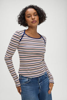 Blair Striped Long  Sleeve Shirt in Love Stripe