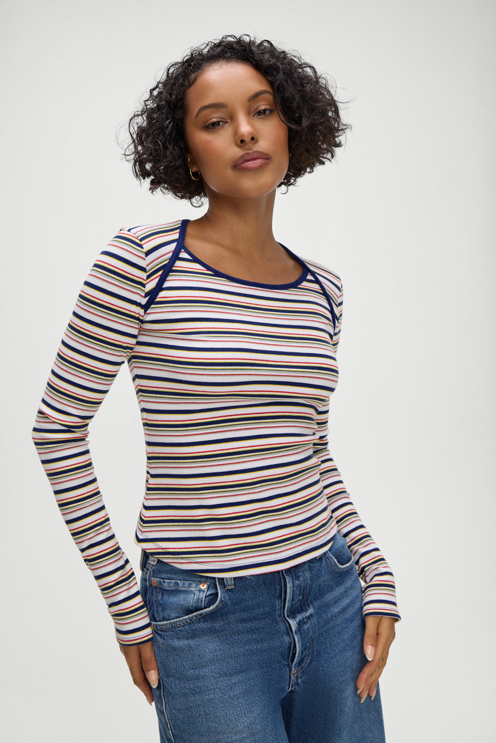 Blair Striped Long  Sleeve Shirt in Love Stripe