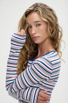 Blair Striped Long  Sleeve Shirt in Love Stripe
