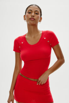 Callum Knit Shirt - Cherry