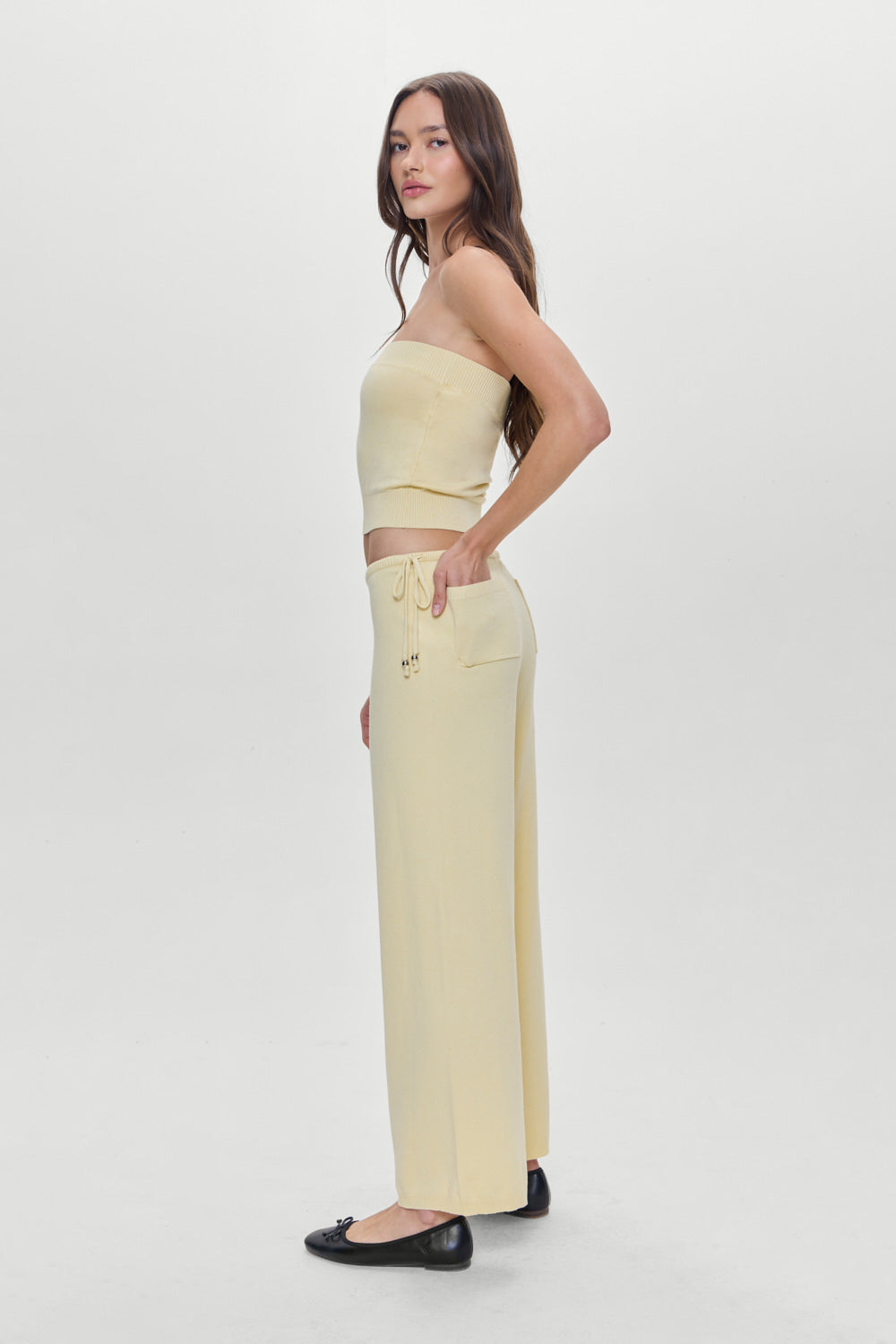 Destiny Knit Strapless Shirt Buttercup