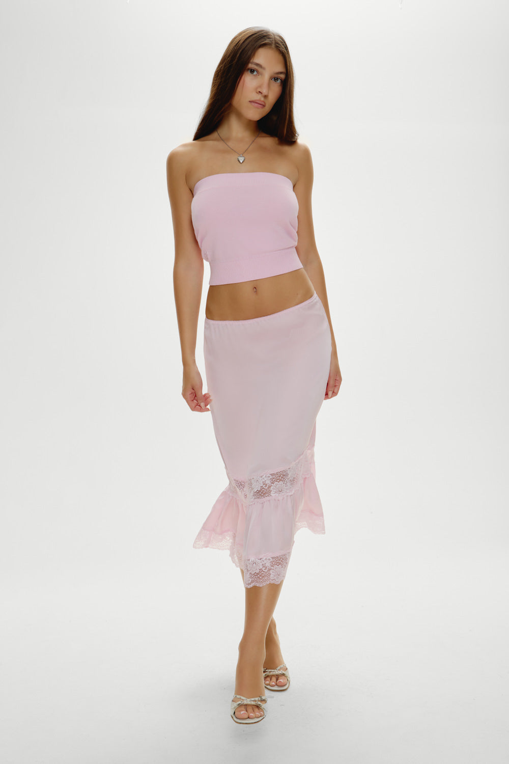 Destiny Knit Tube Top - Strawberries & Cream