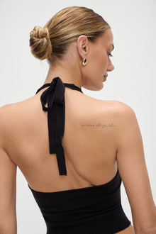 Dylan Knit Halter Top Black