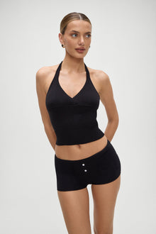 Dylan Knit Halter Top Black