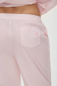 Easy Poplin Sleep Pant in Pink Stripe