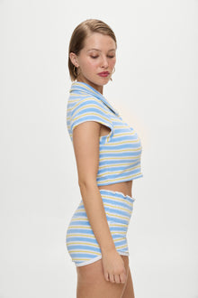 Laurel Striped Terry Cloth Shirt Ashbury Stripe