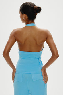 Lullaby Halter Wrap Top - Blue Vanilla