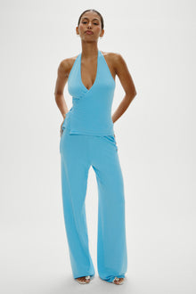 Lullaby Halter Wrap Top - Blue Vanilla