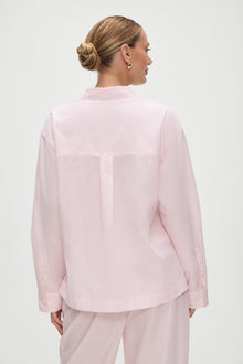 Ralph Poplin Sleep Shirt in Pink Stripe
