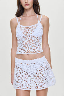 Seaside Crochet Tank Top White