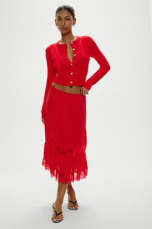 Sundae Cropped Cardigan - Cherry