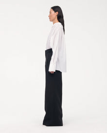 Another Tomorrow Gathered Voile Blouse in Off White – Cotton Women's Top