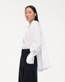 Another Tomorrow Gathered Voile Blouse in Off White – Cotton Women's Top