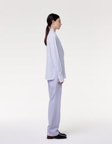 Another Tomorrow Gathered Neckline Blouse in Lilac – Viscose Women's Top
