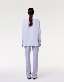 Another Tomorrow Gathered Neckline Blouse in Lilac – Viscose Women's Top
