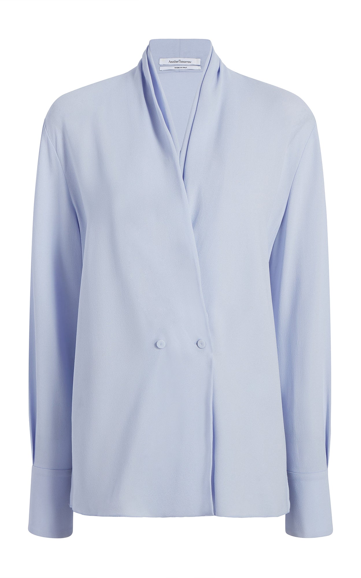 Another Tomorrow Gathered Neckline Blouse in Lilac – Viscose Women's Top