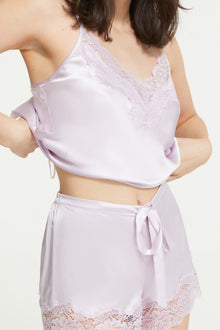 The Silk Short in Soft Lilac - 100% Silk by Ginia