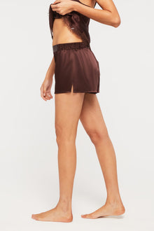 GINIA Silk Short in Mocha 19 Momme Silk