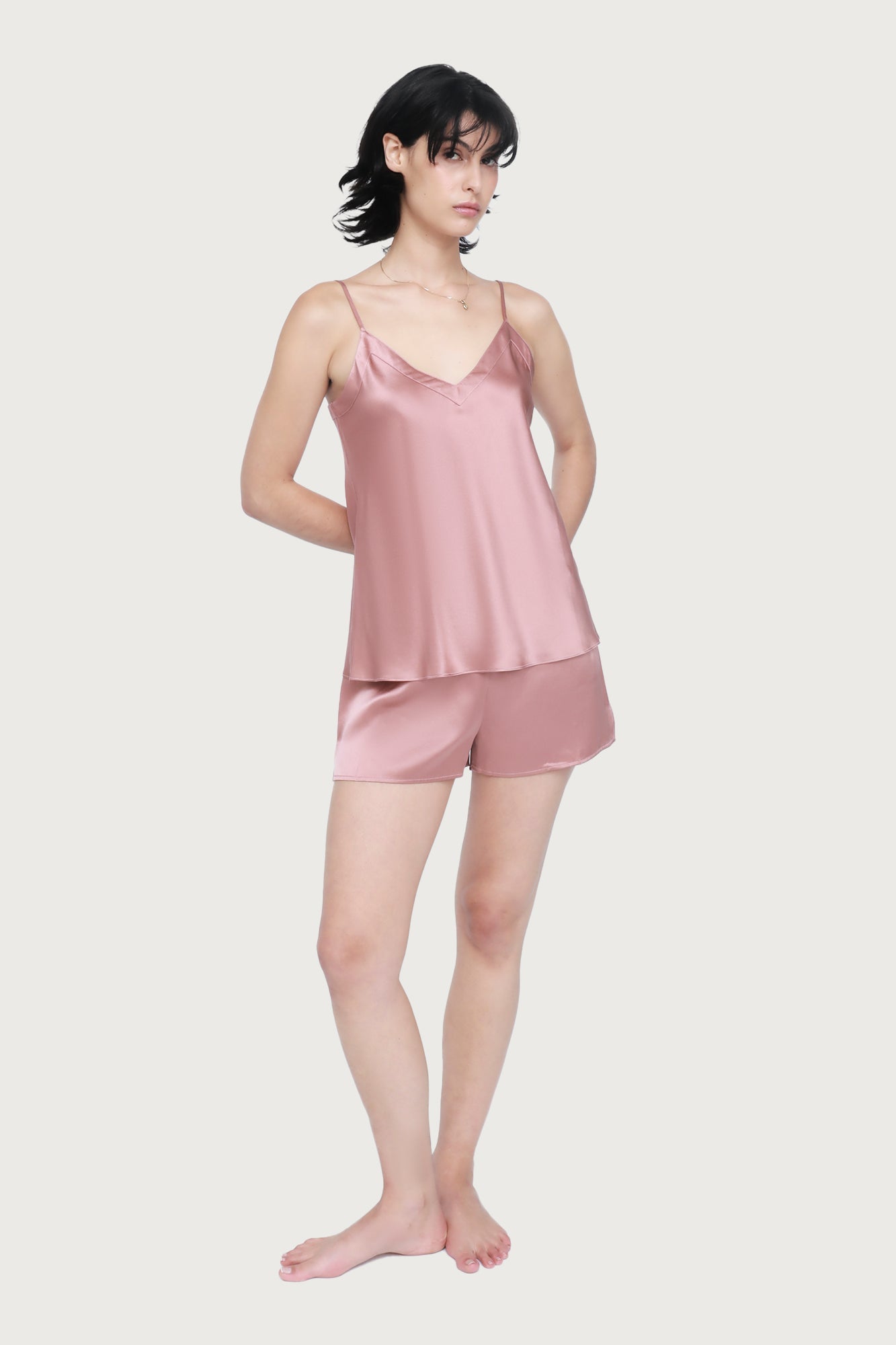 The Silk Short By GINIA In Mauve