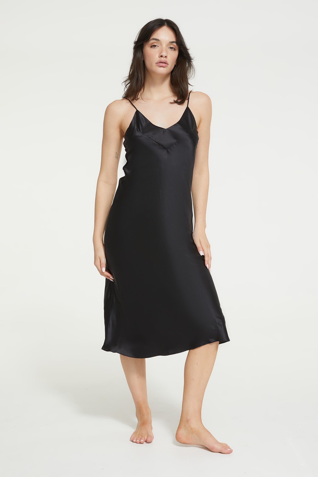 GINIA Silk Nite in Black - 100% 19mm Silk Grade 6A