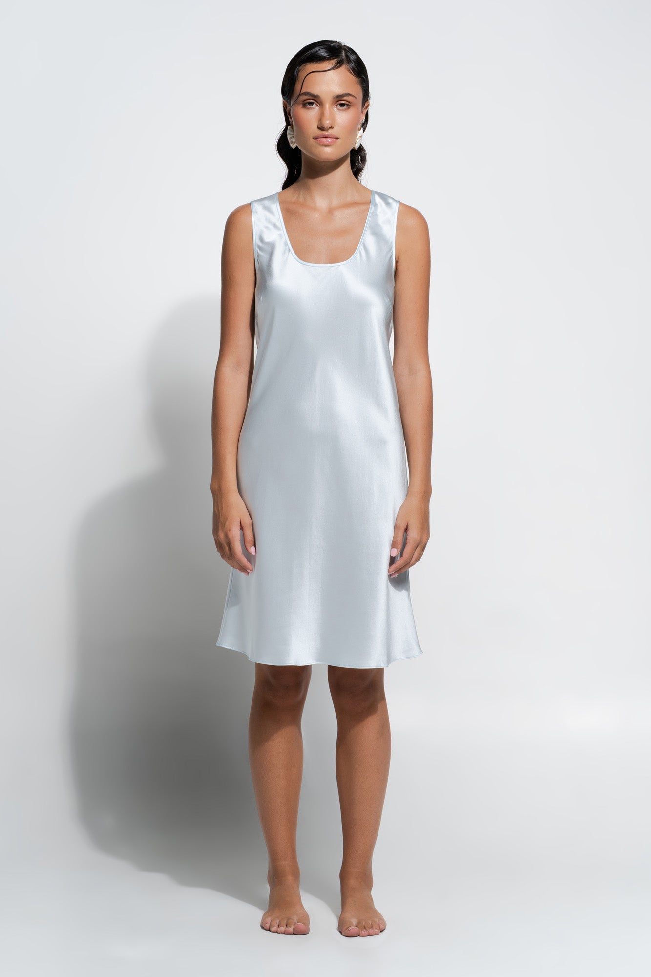 Silk Singlet Slip | Sky Blue