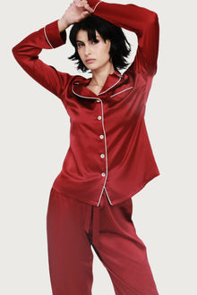 The Fine Finishes Pyjama By GINIA In RED