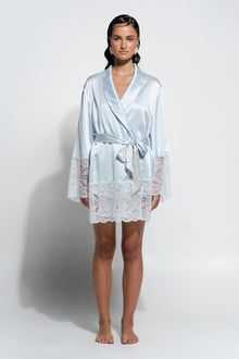 Silk Lace Robe | Sky Blue