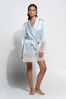 Silk Lace Robe | Sky Blue