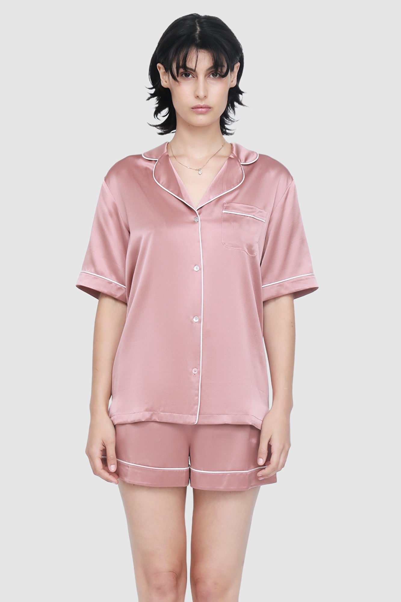 The Fine Finishes Short Pyjama By GINIA In Mauve