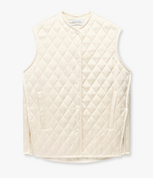 Another Tomorrow Satin Gilet in Cream – Satin Women's Jacket