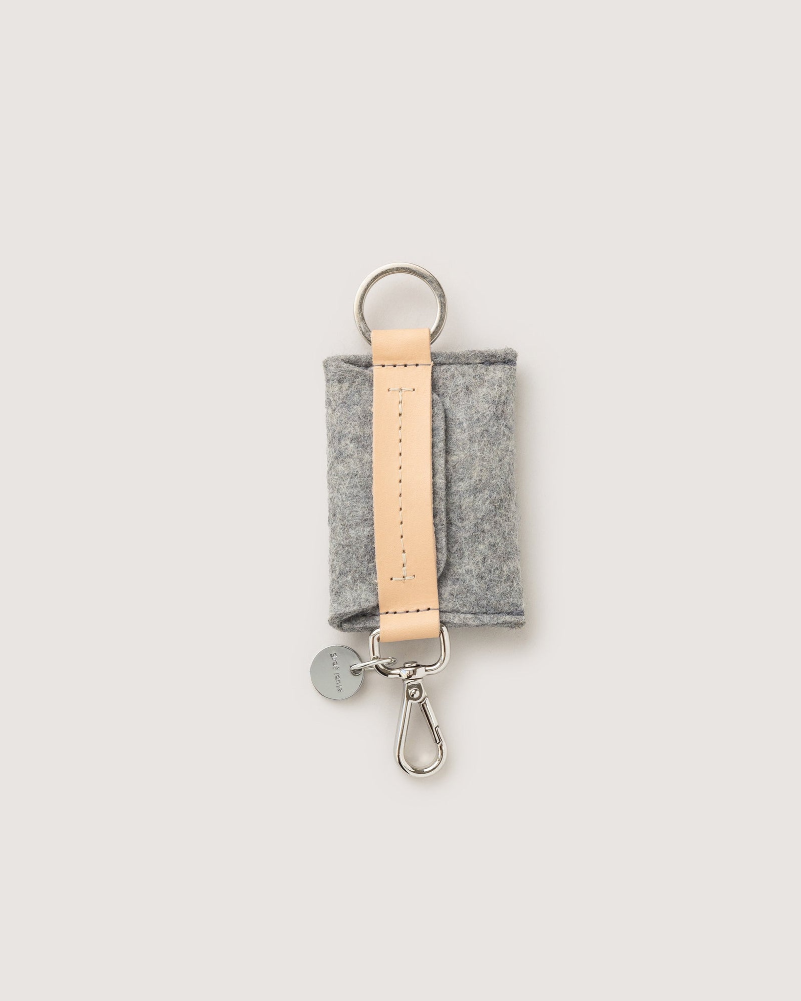 Merino Wool Card Key Fob | Granite/Natural