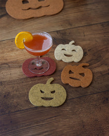 Merino Wool Pumpkin Coaster Multi 4 Pack | Spice
