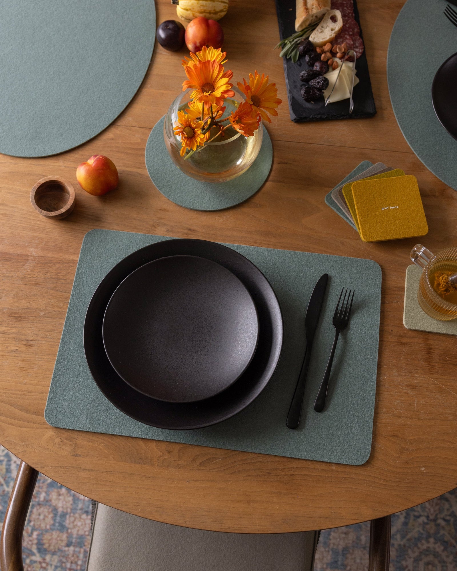 Merino Wool Rectangle Placemat | Spruce