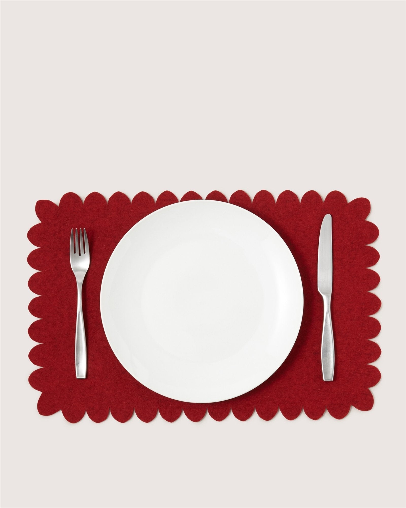 Crest Merino Wool Placemat | Cherry