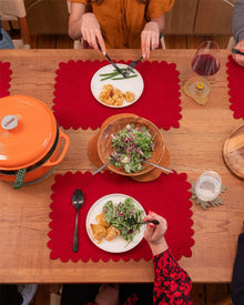 Crest Merino Wool Placemat | Cherry